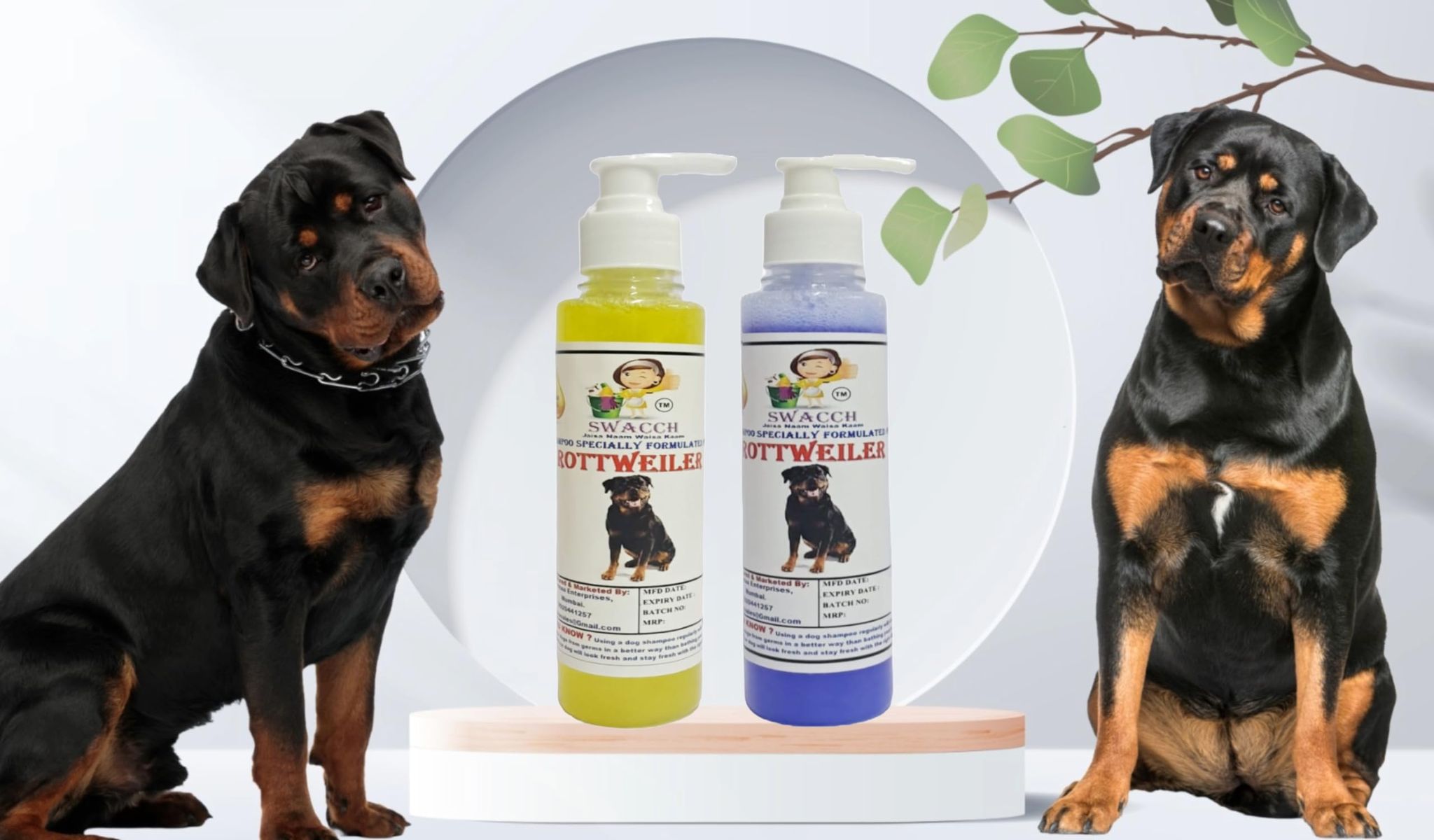 SWACCH Premium Shampoo for Rottweiler (200ML)(Combo Pack of 2) Lemon & Lavender