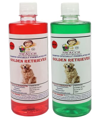 SWACCH Shampoo Specially FORMULATED for Golden Retriever (500ML) (Combo Pack of 2) Jasmine & NEEM ALOVERA