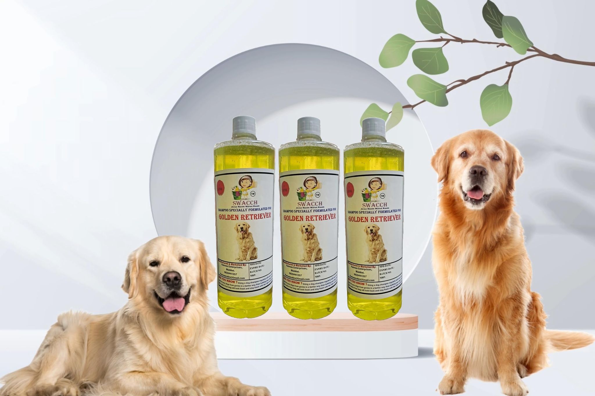SWACCH Shampoo Specially FORMULATED for Golden Retriever (1 Litre) (Combo Pack of 3) Lemon