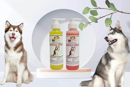 SWACCH Premium Shampoo for Siberian Husky (200ML) (Combo Pack of 2) Lemon & Strawberry