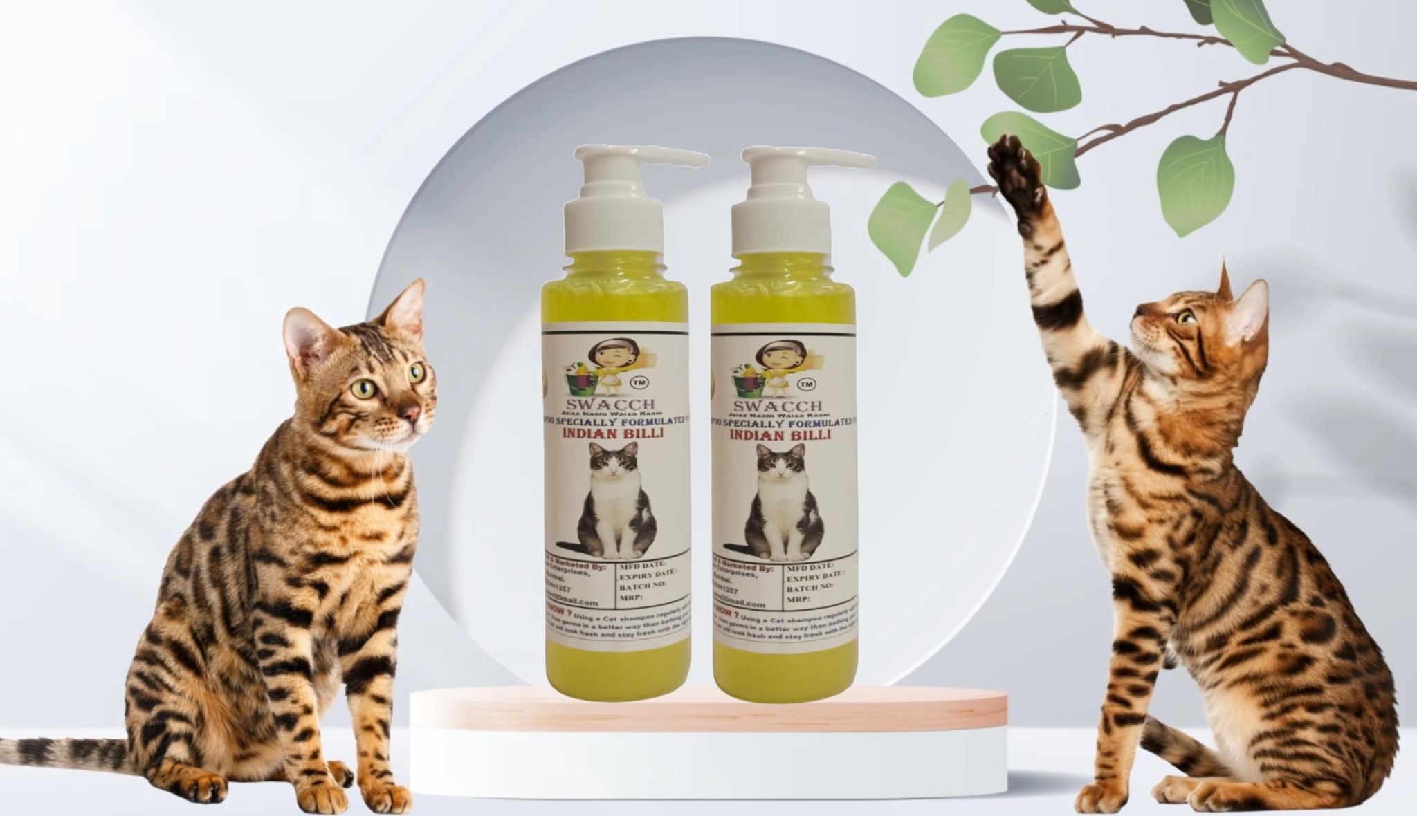 SWACCH Premium Shampoo for Indian Billi (200ML) (Pack of 2) Lemon