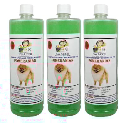 Swacch Shampoo Specially Formulated for Pomeranian (1 Litre) (Combo Pack of 3) Neem Alovera