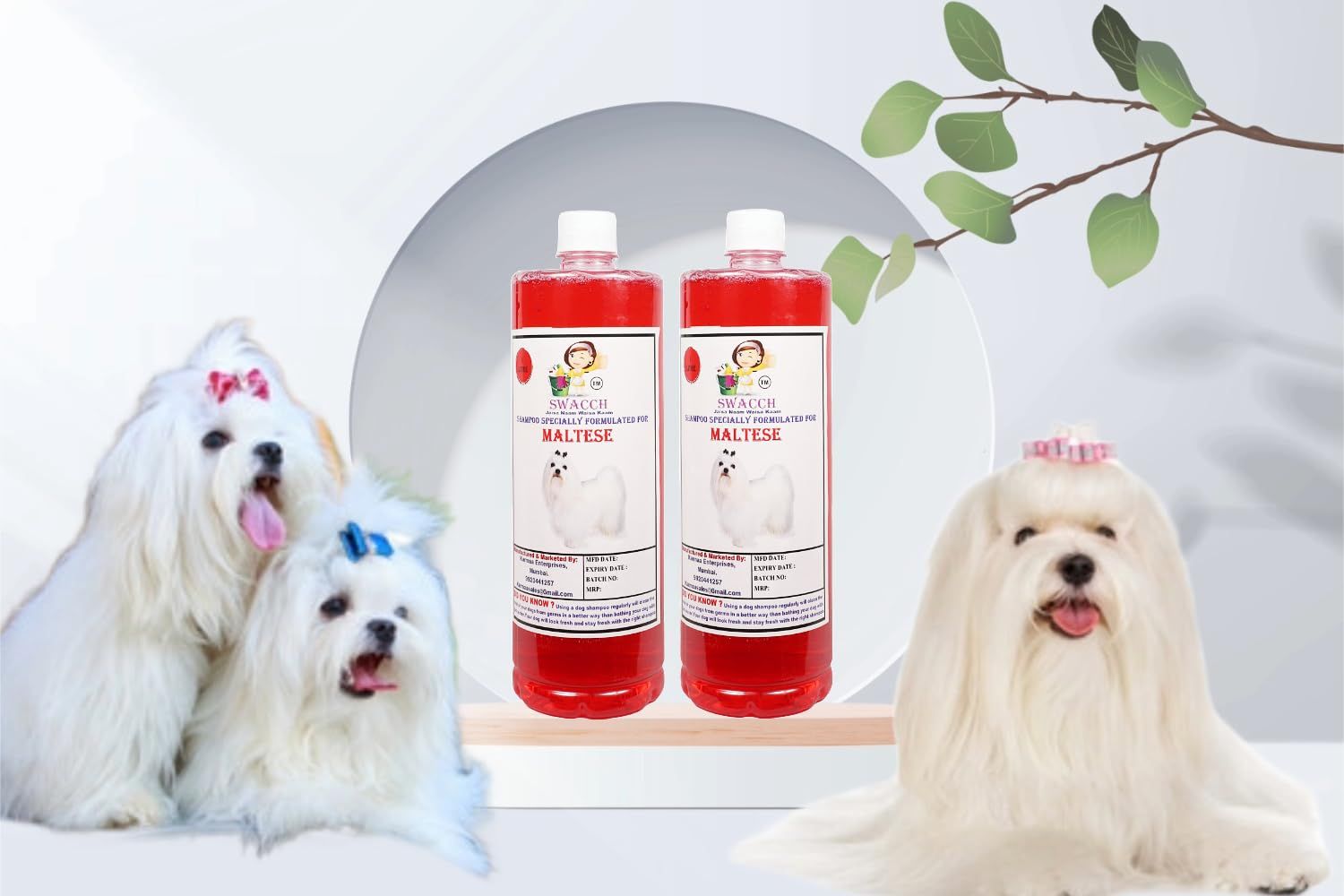 Shampoo Specially Formulated for Maltese (1 Litre) (Combo Pack of 2) Strawberry