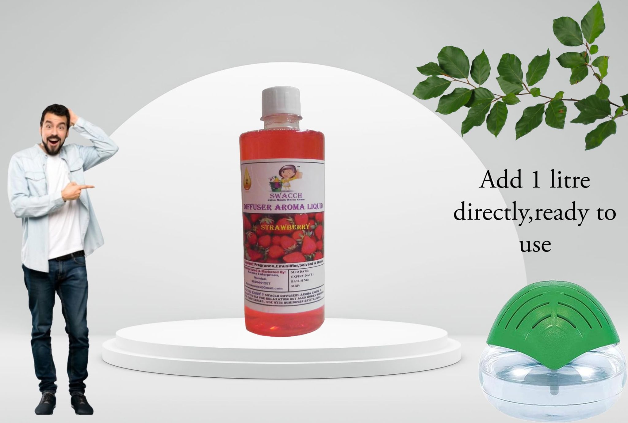 Swacch Diffuser Aroma Liquid (500ml) Strawberry