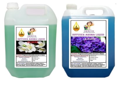 Swacch Diffuser Aroma Liquid (5 Litre) (Pack of 2) Jasmine & Lavender