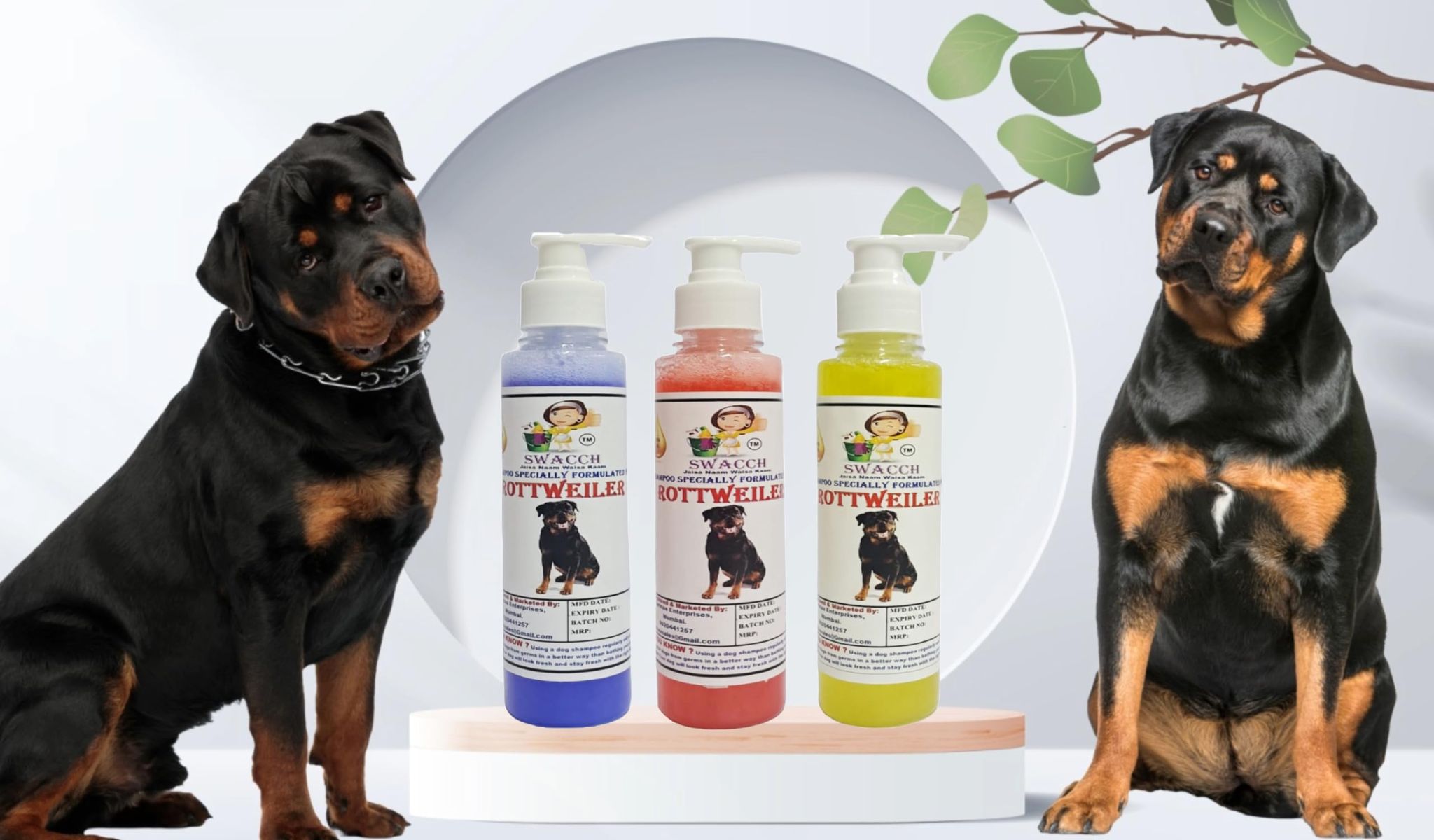 SWACCH Premium Shampoo for Rottweiler (200ML) (Combo Pack of 3) Lavender, Jasmine & Lemon