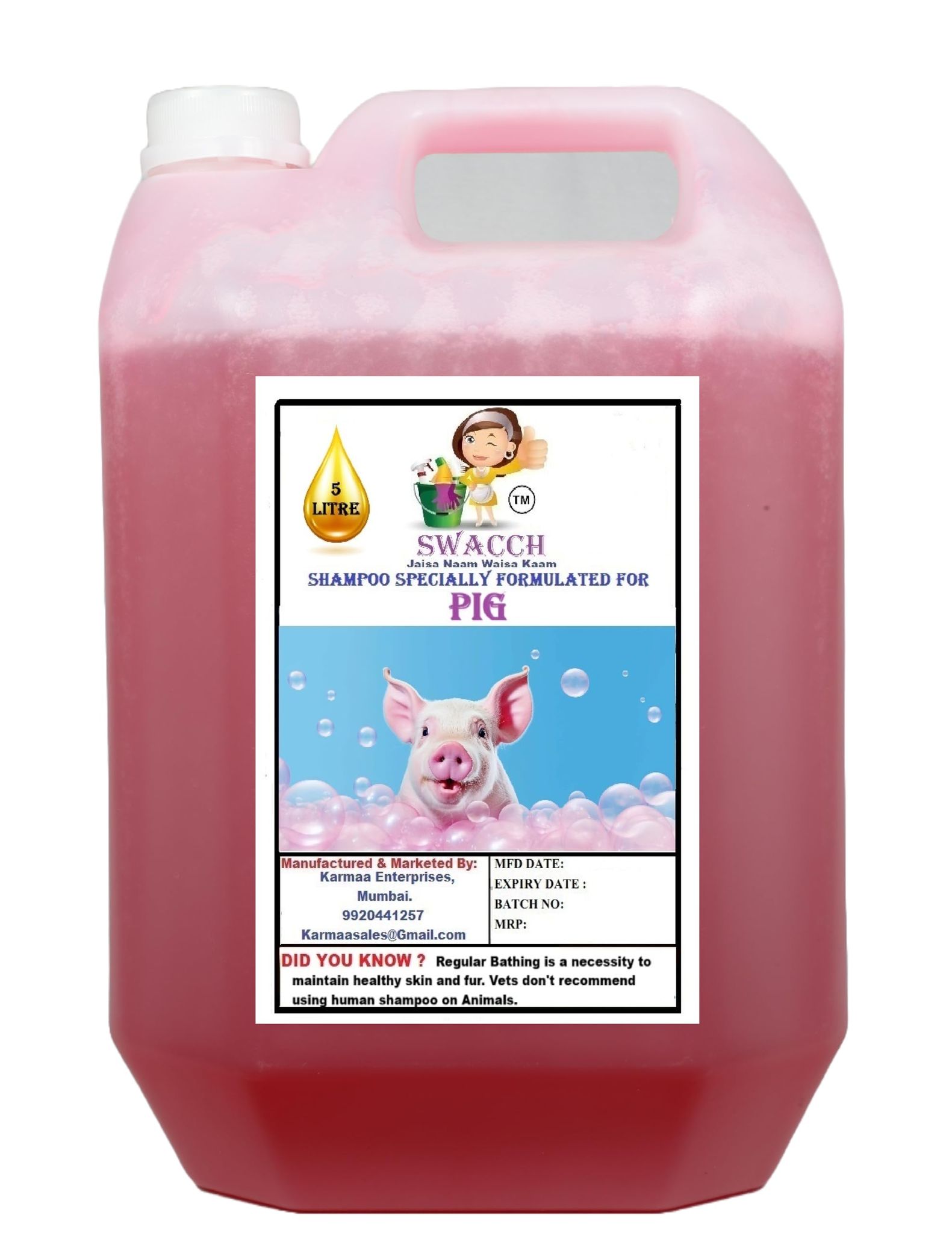Swacch Shampoo Specially Formulated for Pig (5 Litre) Strawberry