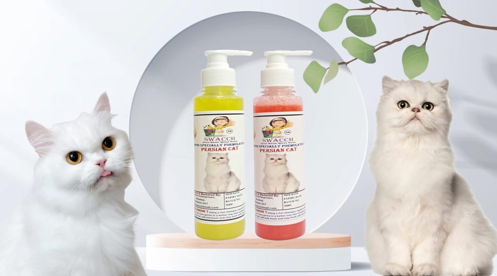 SWACCH Premium Shampoo for Persian CAT (200ML) (Pack of 2) Lemon & Jasmine