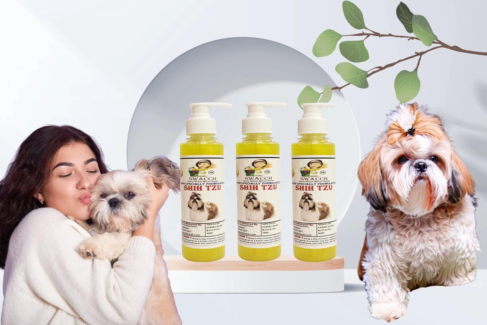 SWACCH Premium Shampoo for Shih TZU (200ML)(Pack of 3) Lemon
