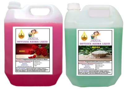Swacch Diffuser Aroma Liquid (5 Litre) (Pack of 2) Rose & Mogra