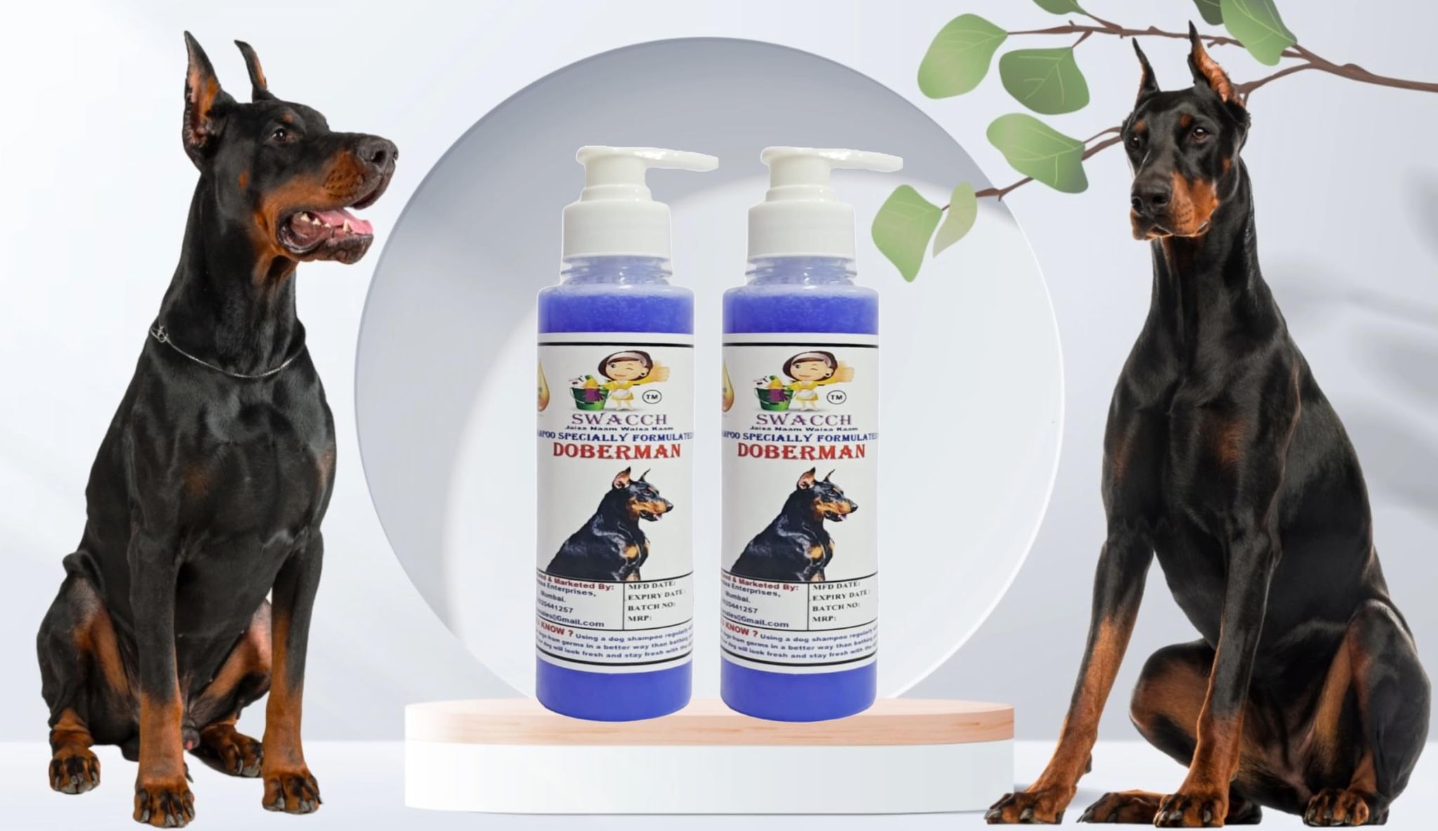 SWACCH Premium Shampoo for Doberman (200ML) (Pack of 2) Lavender