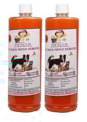 Swacch PET Aqua Odour Remover (1 Litre) (Combo Pack of 2) Orange