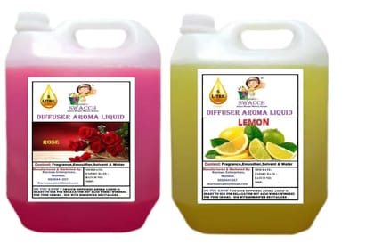 Swacch Diffuser Aroma Liquid (5 Litre) (pack of 2) Rose & Lemon