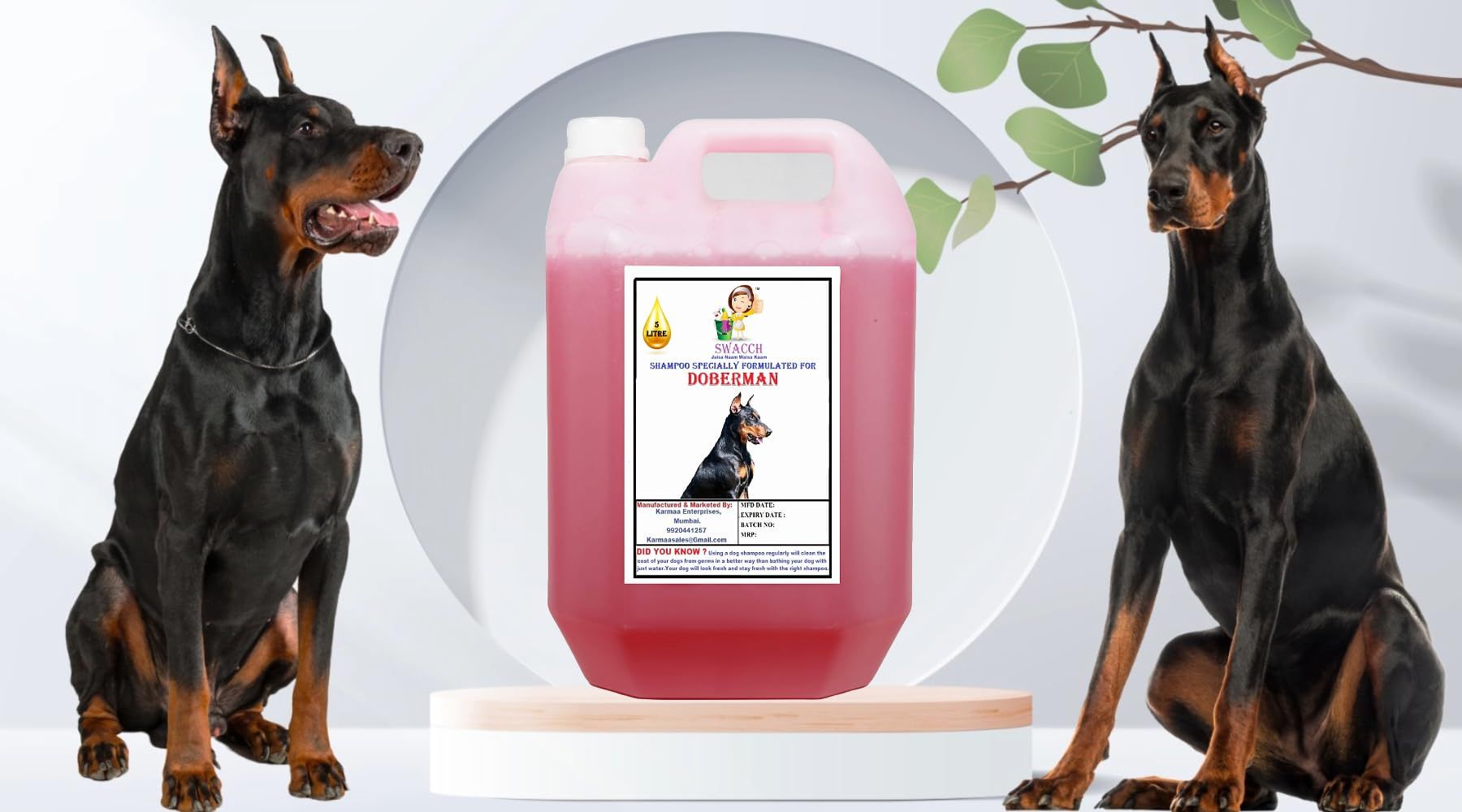 SWACCH Shampoo Specially FORMULATED for Doberman (5 Litre) Jasmine