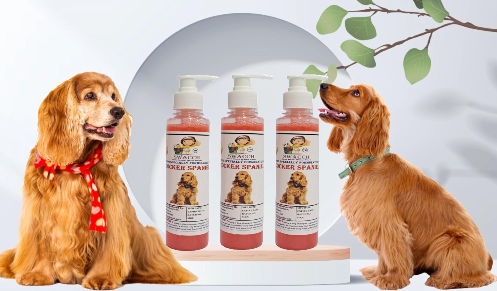 SWACCH Premium Shampoo for Cocker Spaniel (200ML) (Pack of 3) Jasmine