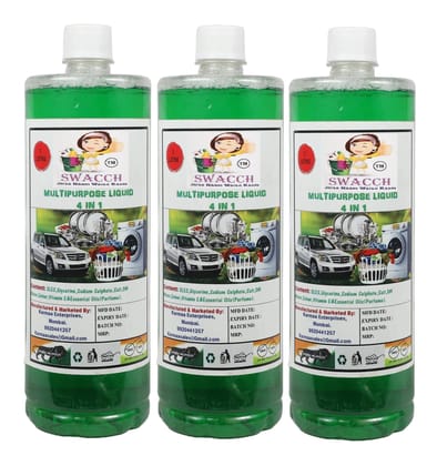 Swacch Multipurpose Liquid 4 IN 1 (1 Litre) (Pack of 3)