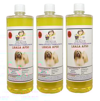 Swacch Shampoo Specially Formulated for Lhasa APSO (1 Litre) (Combo Pack of 3) Lemon