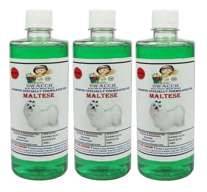 Swacch Shampoo Specially Formulated for Maltese (500ml) (Combo Pack of 3) Neem Alovera