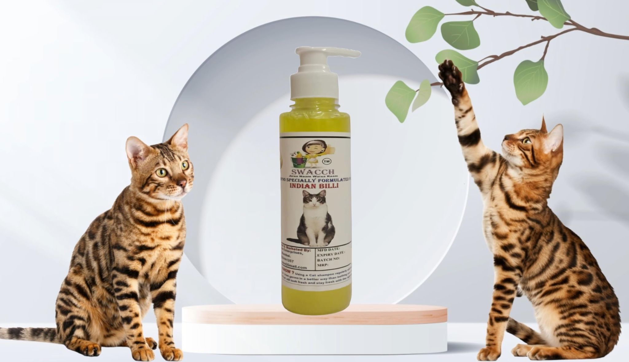 SWACCH Premium Shampoo for Indian Billi (200ML) Lemon