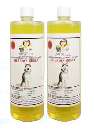 SWACCH Shampoo Specially FORMULATED for Siberian Husky (1 Litre) (Combo Pack of 2) Lemon