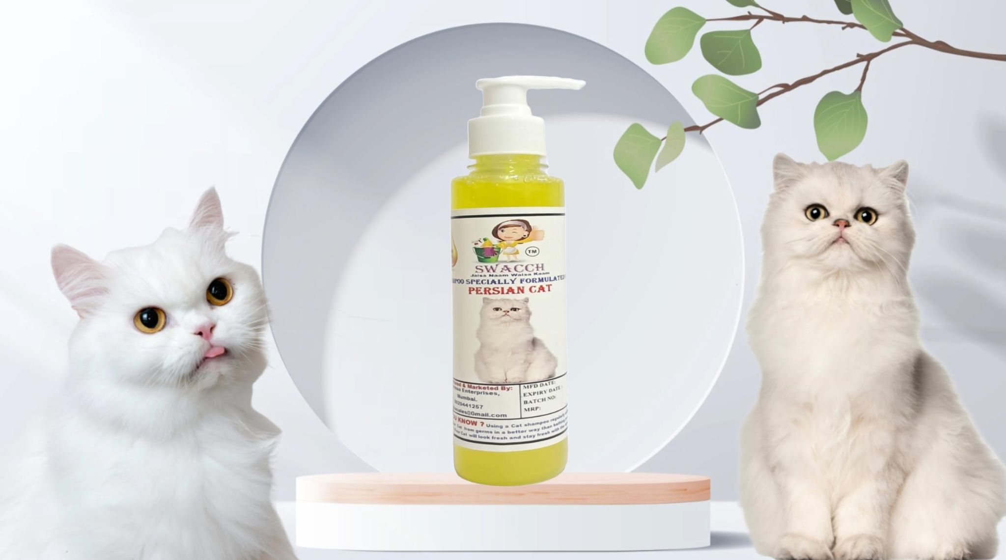 SWACCH Premium Shampoo for Persian CAT (200ML) Lemon