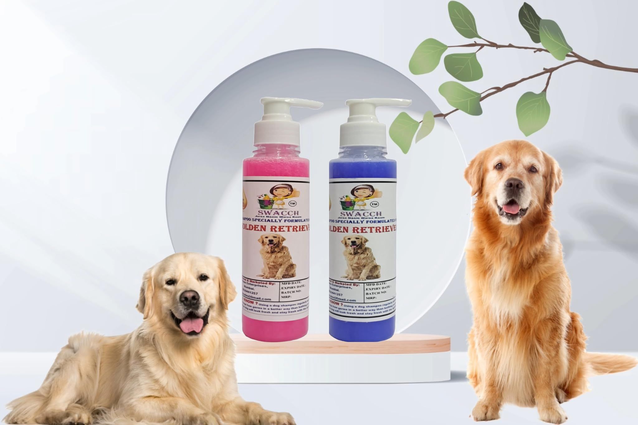 SWACCH Premium Shampoo for Golden Retriever (200ML)(Combo Pack of 2) Rose & Lavender