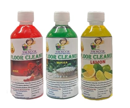 Swacch Floor Cleaner (200ml) (Combo Pack of 3) Rose, Mogra & Lemon