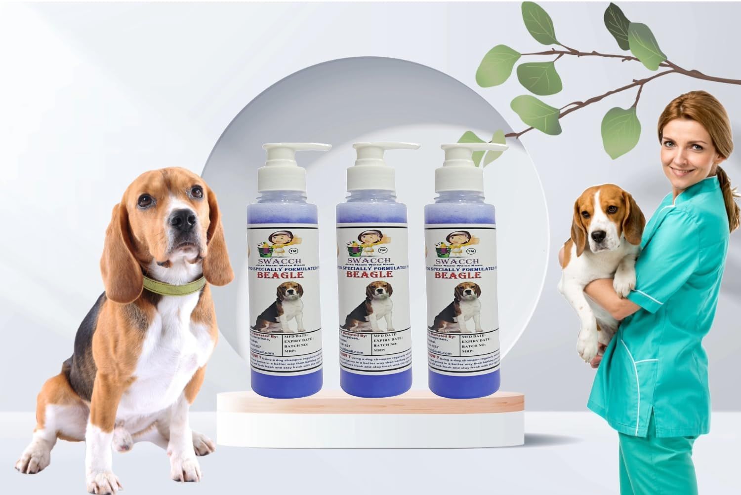 SWACCH Premium Shampoo for Beagle (200ML) (Pack of 3) Lavender