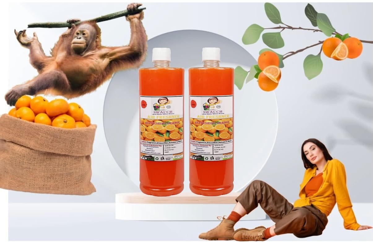 BUY 1 GET 1 FREE AIR FRESHNER (1 Litre) (Pack of 2) Orange