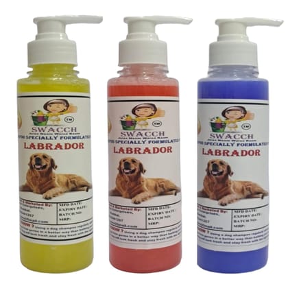 SWACCH Premium Shampoo for Labrador (200ML) (Combo Pack of 3) Lemon, Jasmine & Lavender