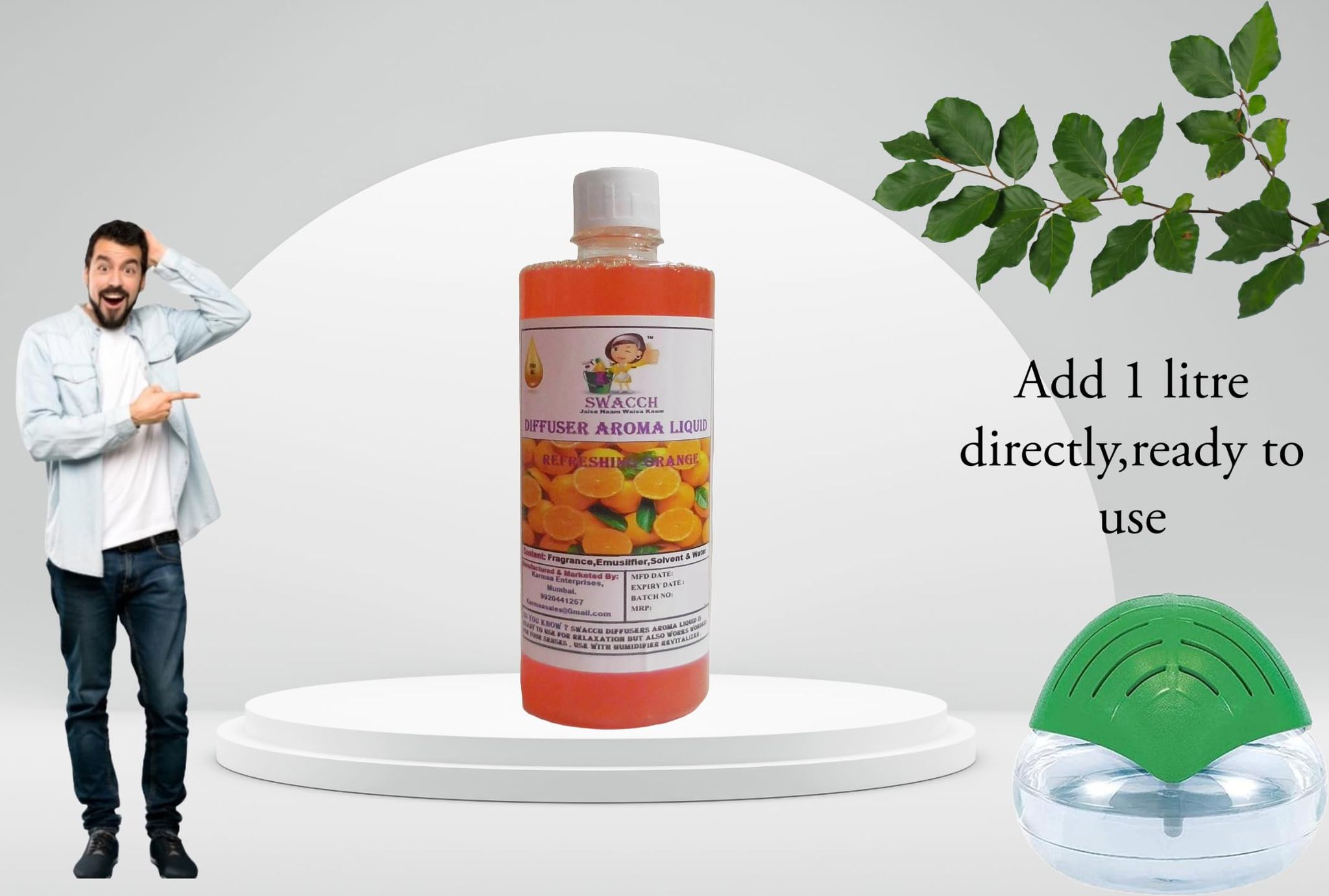 Swacch Diffuser Aroma Liquid (500ml) Orange