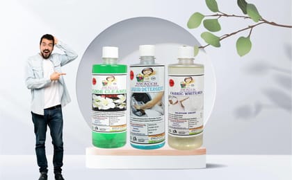 Home Care Combo Floor Cleaner Jasmine, Liquid Detergent Lavender & Fabric Whitener (500ML) (Pack of 3)