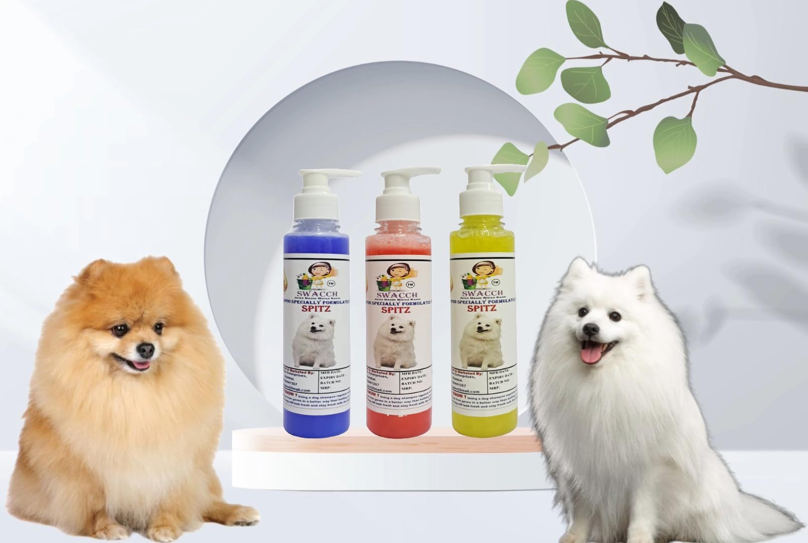 SWACCH Premium Shampoo for Spitz (200ML) (Combo Pack of 2) Lavender, Jasmine & Lemon