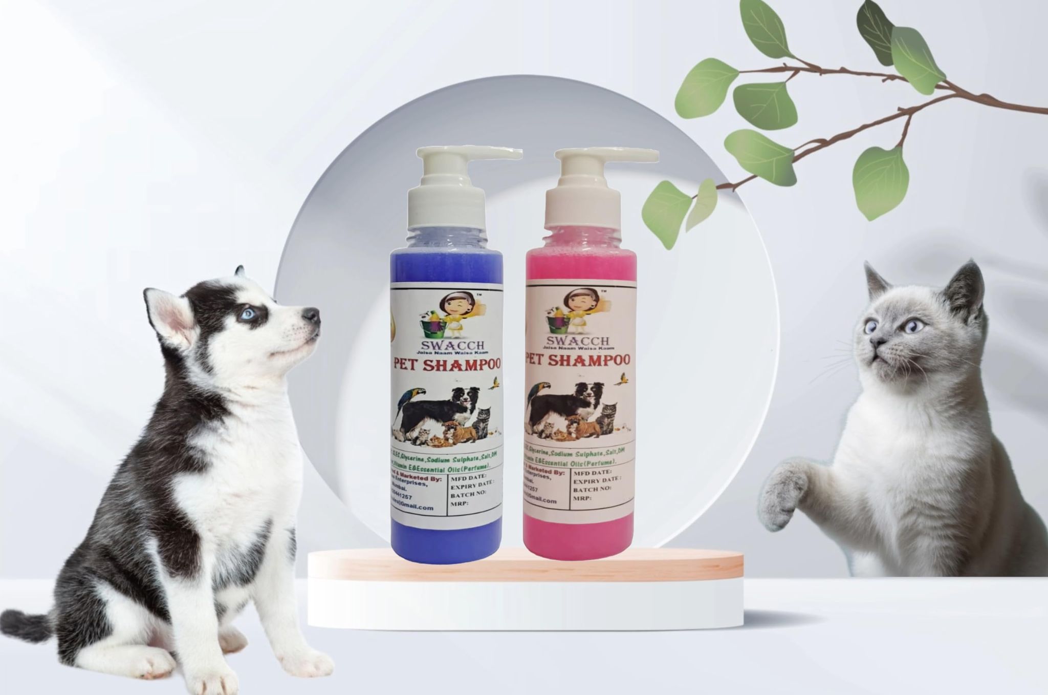 SWACCH Premium Shampoo for PET Shampoo (200ML) (Combo Pack of 2) Lavender & Rose