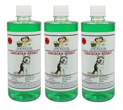Swacch Shampoo Specially Formulated for Siberian Husky (500ml) (Combo Pack of 3) Neem Alovera
