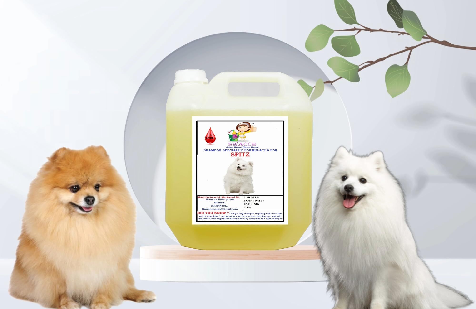 Swacch Shampoo Specially Formulated for Spitz (10 Litre) Lemon