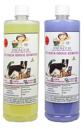Swacch PET Aqua Odour Remover (1 Litre) (Combo Pack of 2) Lemon & Lavender