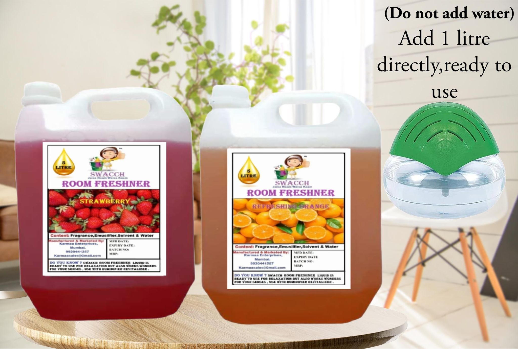 Swacch Room Freshner (5 Litre) (Pack of 2) Strawberry & Orange