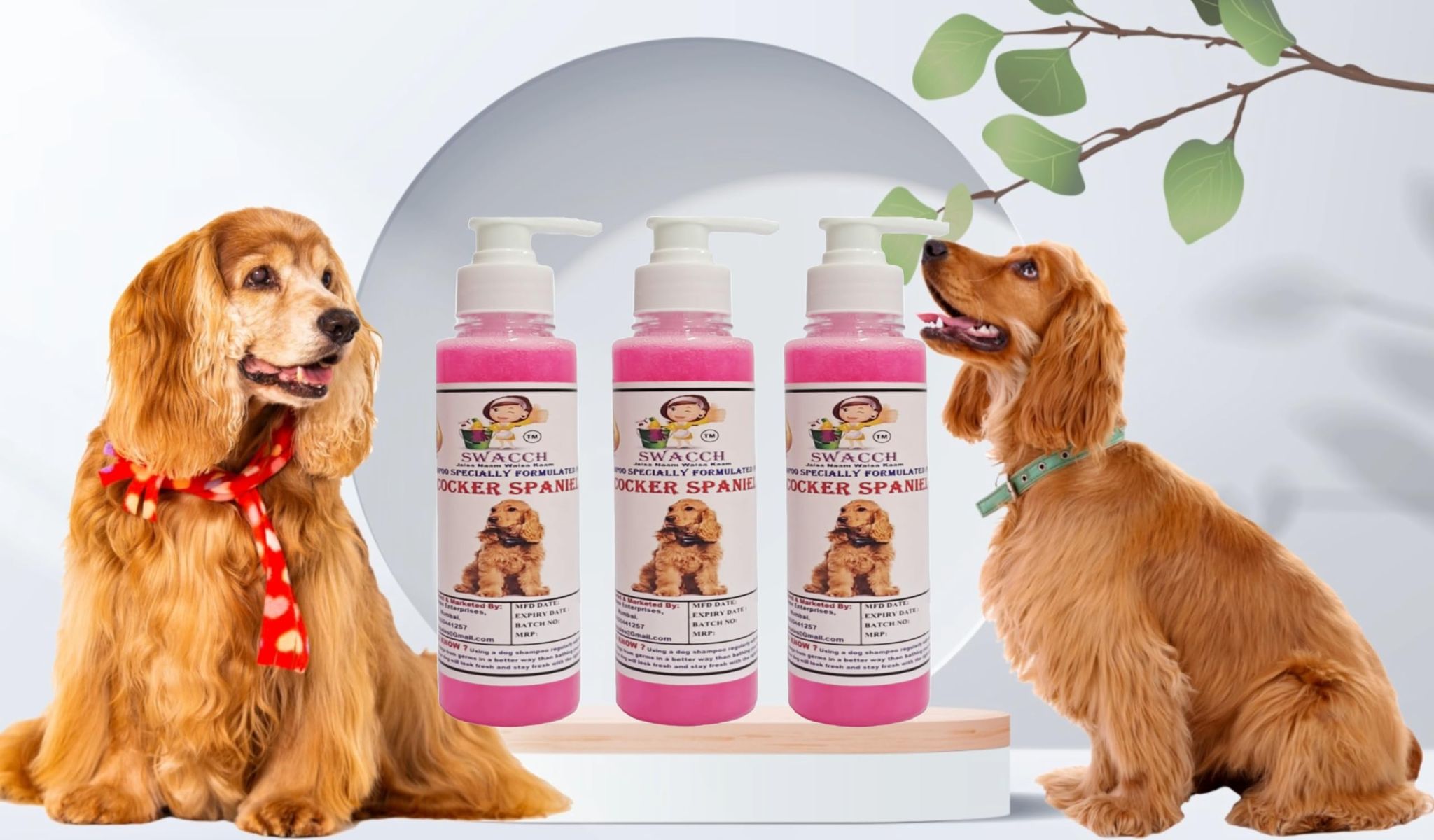 SWACCH Premium Shampoo for Cocker Spaniel (200ML) (Pack of 3) Rose