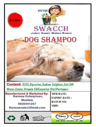 Swacch Dog Shampoo (5 Litre) (Combo Pack of 2) Neem Alovera & Strawberry