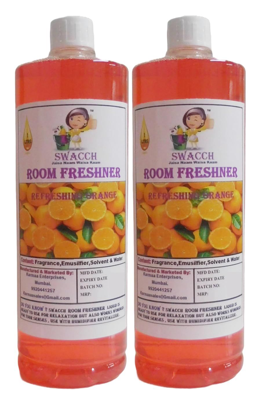 Swacch Room Freshner (1 Litre) (Pack of 2) Orange