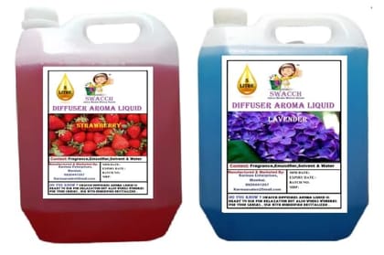 Swacch Diffuser Aroma Liquid (5 Litre) (Pack of 2) Strawberry & Lavender