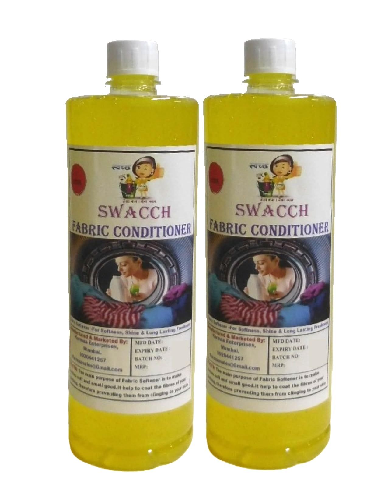 Swacch Fabric Conditioner (1 Litre) (Pack of 2) Lemon