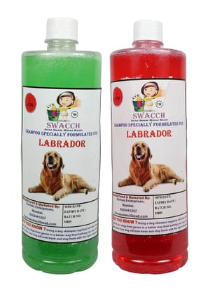 SWACCH Shampoo Specially FORMULATED for Labrador (1 Litre) (Combo Pack of 2) Jasmine & NEEM ALOVERA
