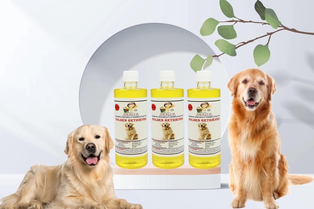 SWACCH Shampoo Specially FORMULATED for Golden Retriever (500ML) (Pack of 3) Lemon
