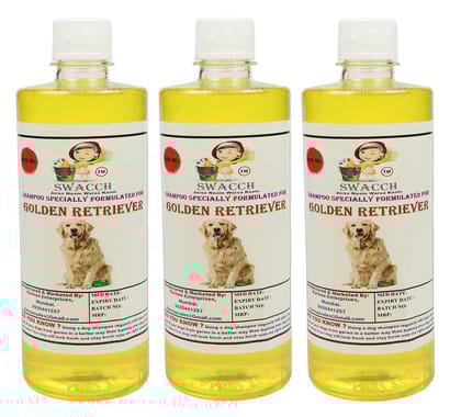 SWACCH Shampoo Specially FORMULATED for Golden Retriever (500ML) (Pack of 3) Lemon