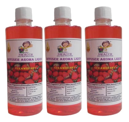 Swacch Diffuser Aroma Liquid (500ml) (Pack of 3) Strawberry
