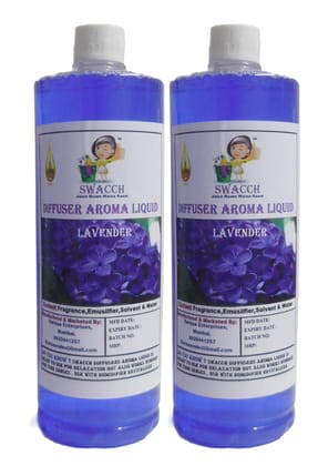 Swacch Diffuser Aroma Liquid (1 Litre) (Pack of 2) Lavender