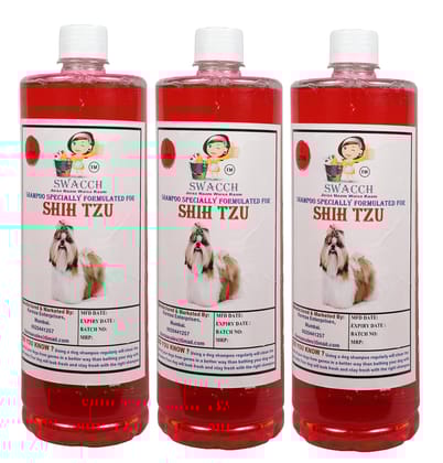 Swacch Shampoo Specially Formulated for Shih TZU (1Litre) (Combo Pack of 3) Jasmine