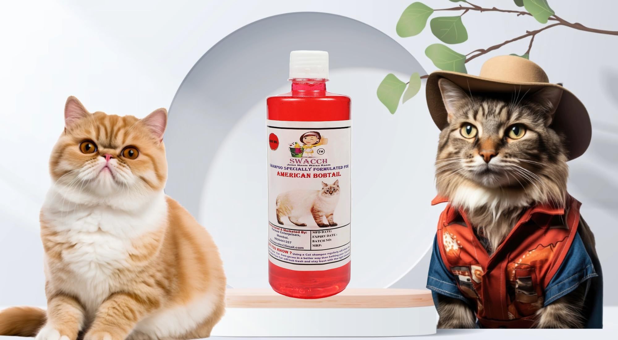 Swacch Shampoo Specially Formulated for American Bobtail (500ml) Jasmine